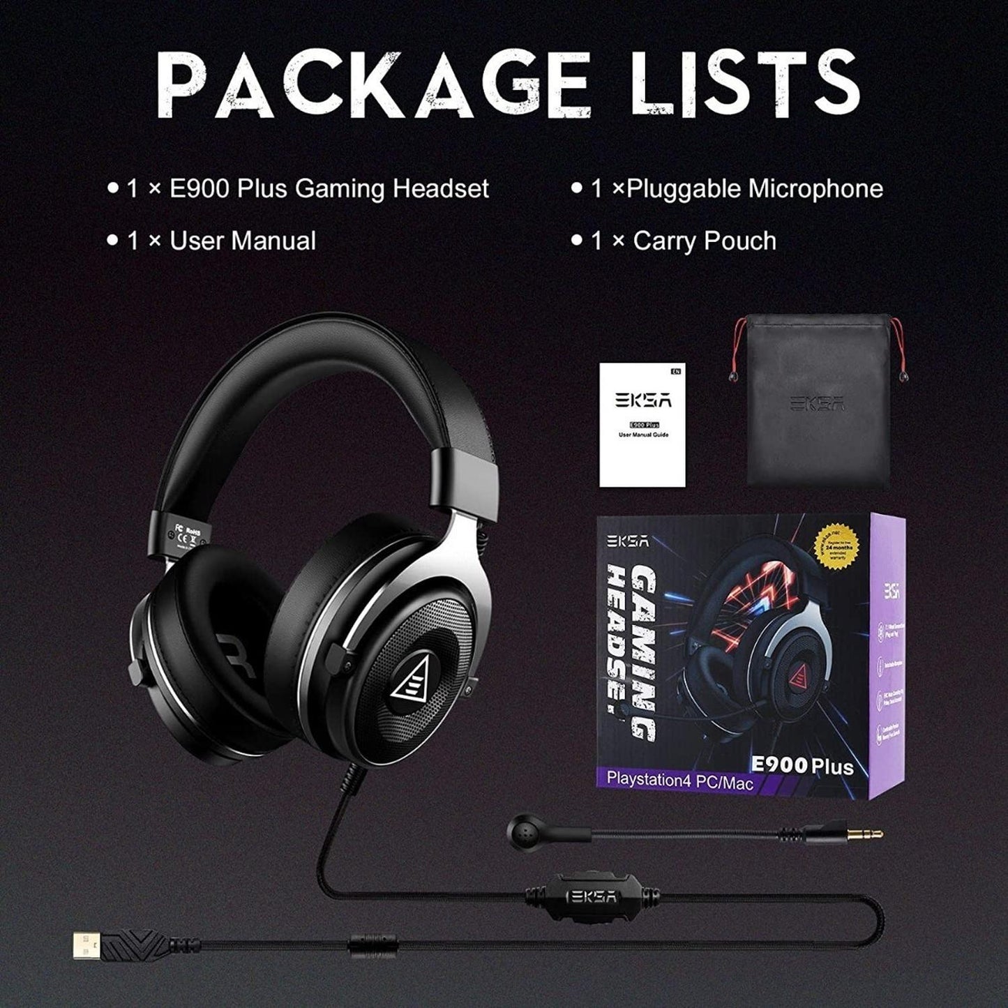 Audífonos EKSA Headphones E900 Plus Wired