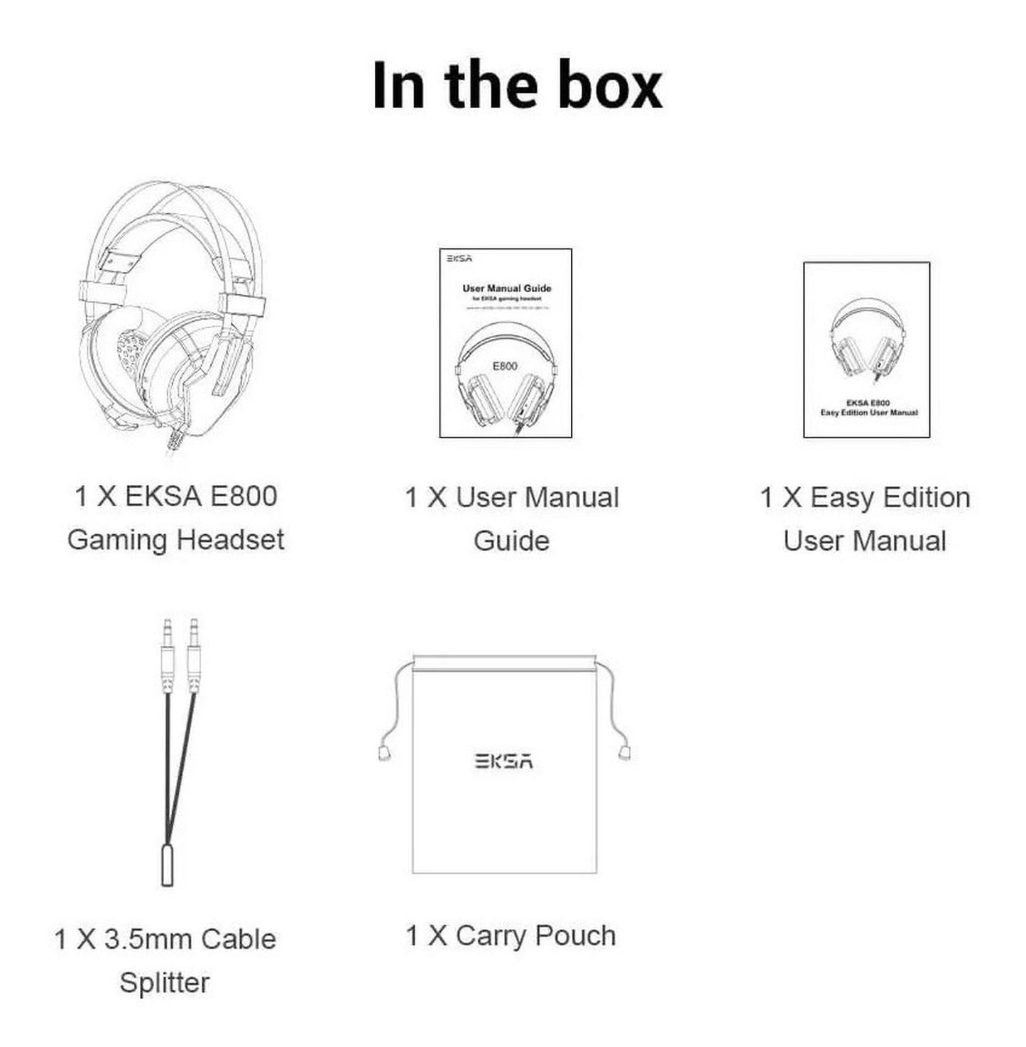 Audífonos Gamer Profesional Eksa E800 Plus Wired