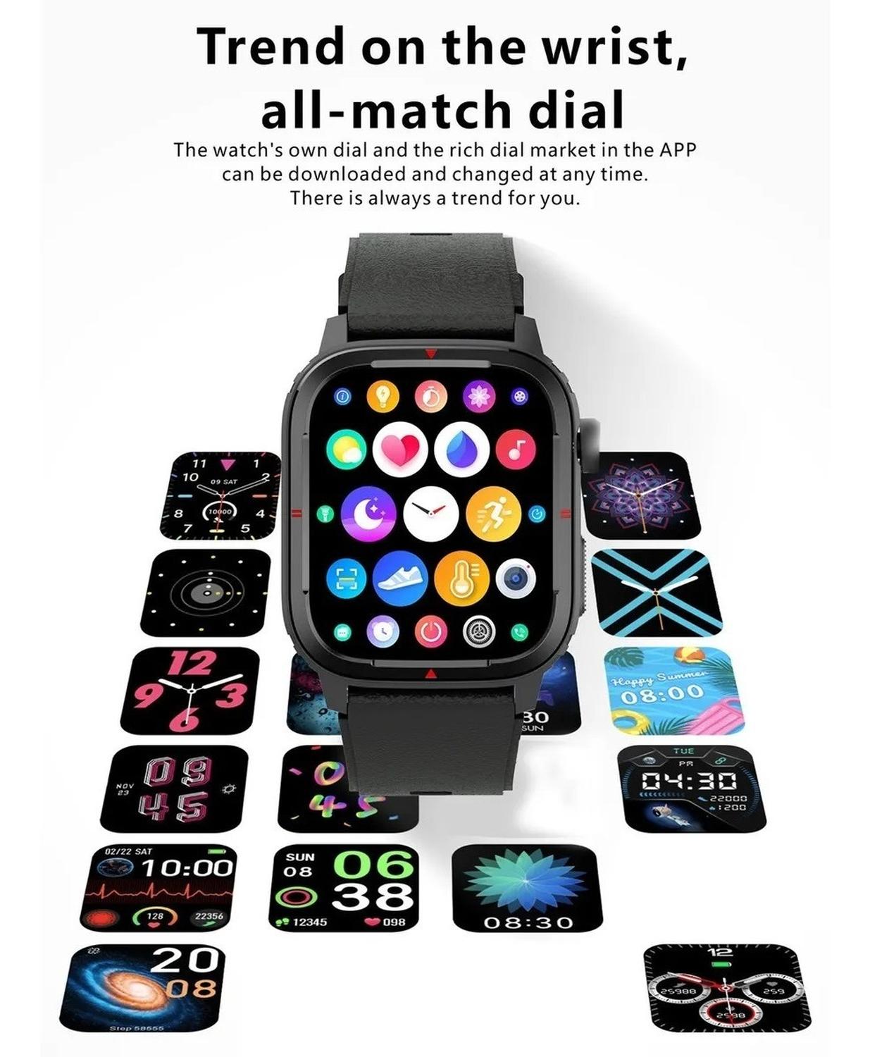 Smartwatch Deportivo Q25 Caja 1.7'' Negro Con Llamadas