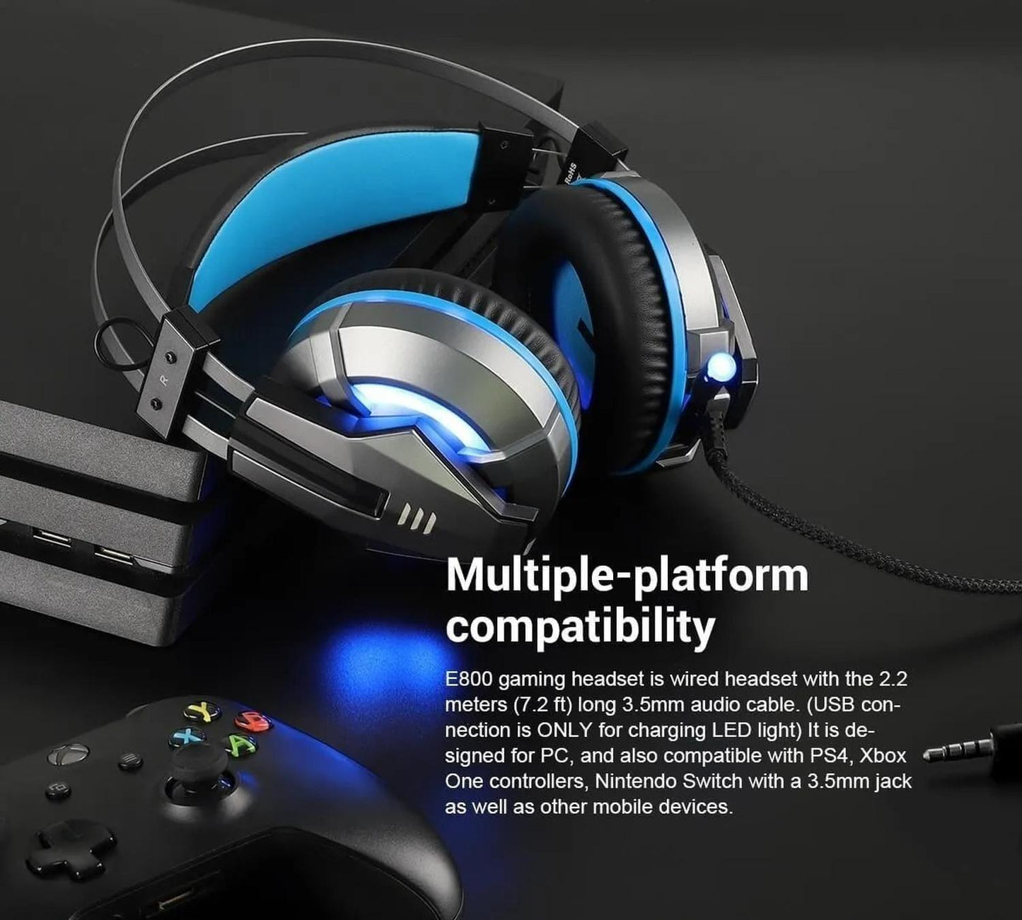 Audífonos Gamer Profesional Eksa E800 Plus Wired